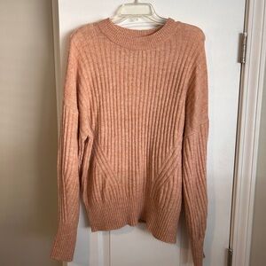 A New Day Ribbed Knit Sweater in Soft Peach